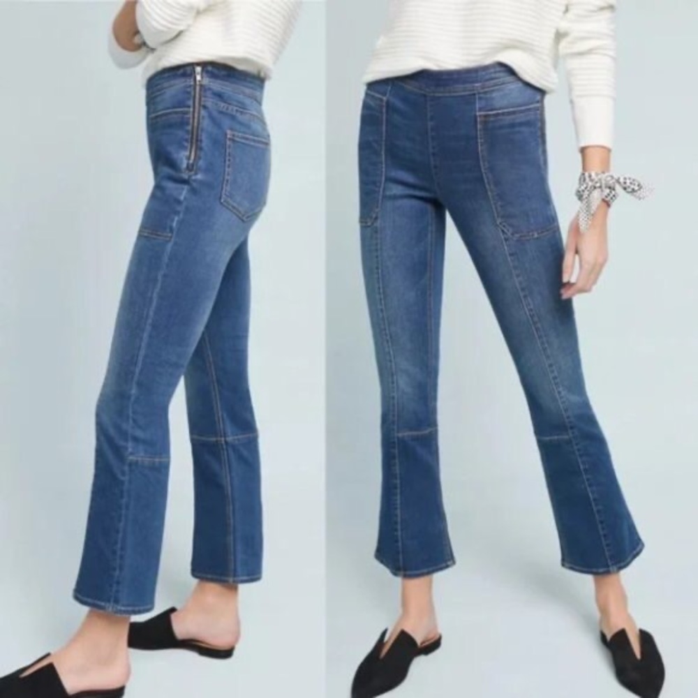 Pilcro and The Letterpress Anthropologie Utility Crop Jeans Boot Cut 26